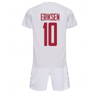 Dänemark Christian Eriksen #10 Auswärts Trikotsatz Kinder WM 2022 Kurzarm (+ Kurze Hosen)